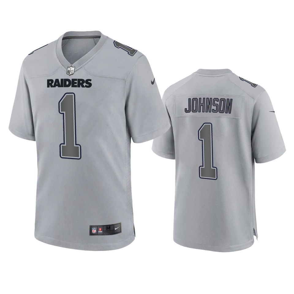 tyron johnson raiders gray atmosphere fashion game jersey