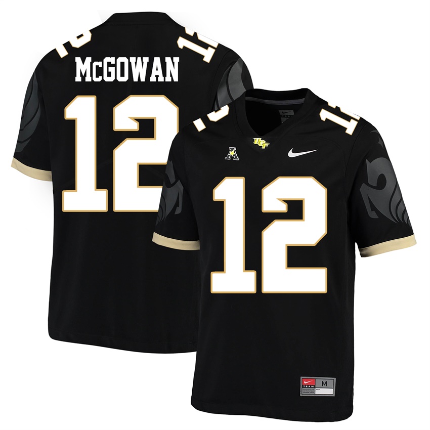 ucf knights black taj mcgowan college football player jersey