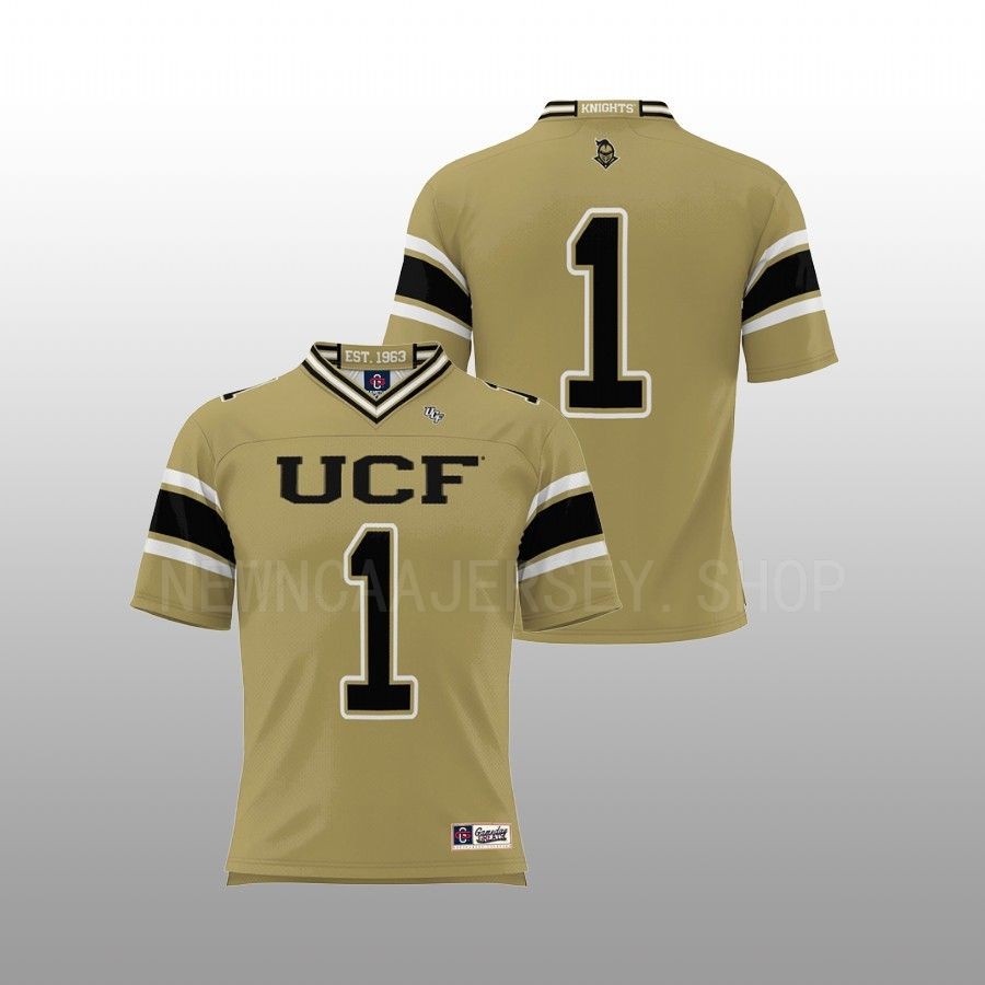 ucf knights gold prosphere endzone football men jersey