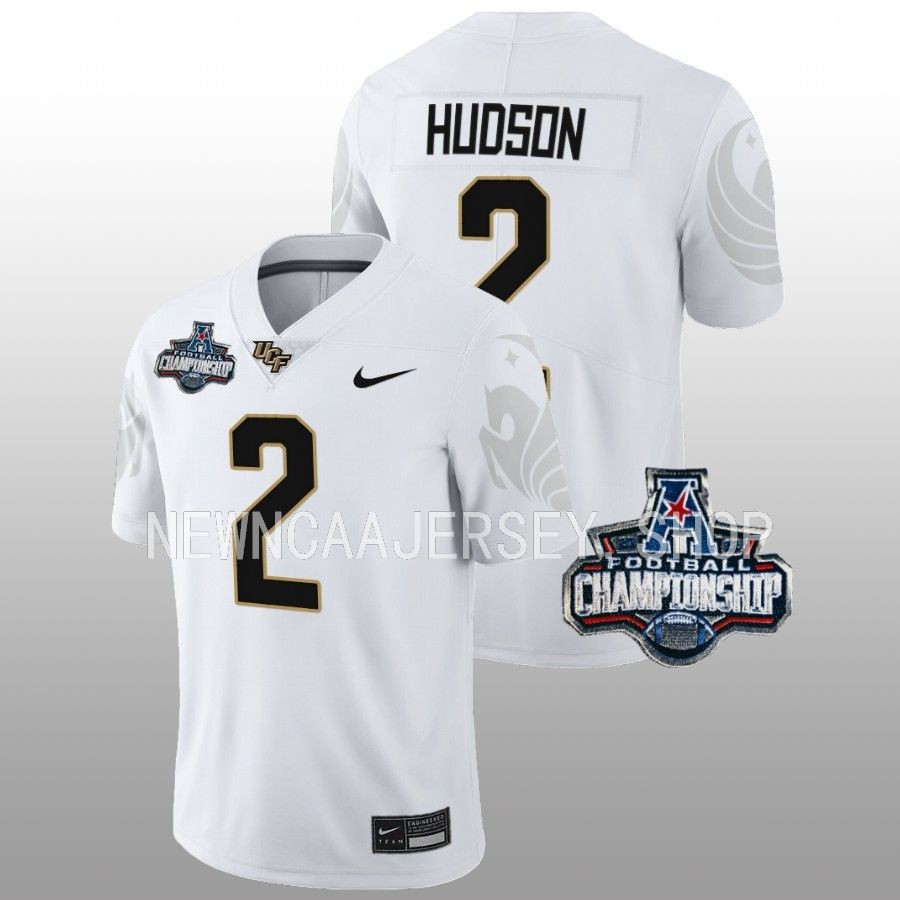 ucf knights kobe hudson white 2022 american championship football jersey
