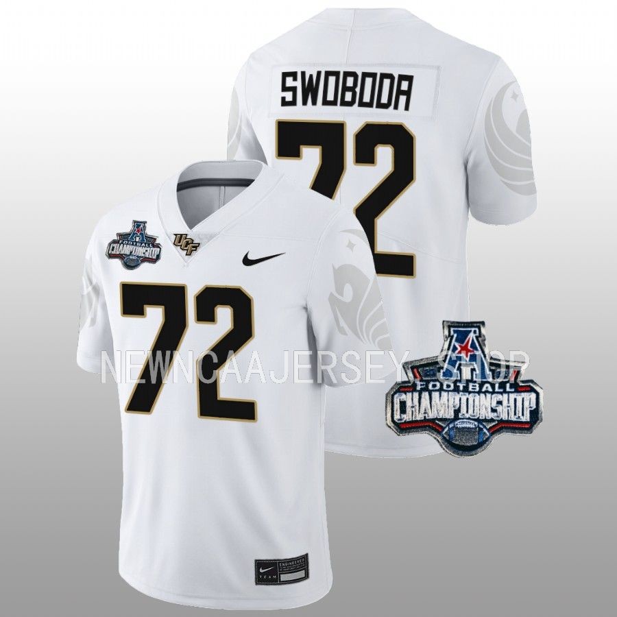 ucf knights ryan swoboda white 2022 american championship football jersey