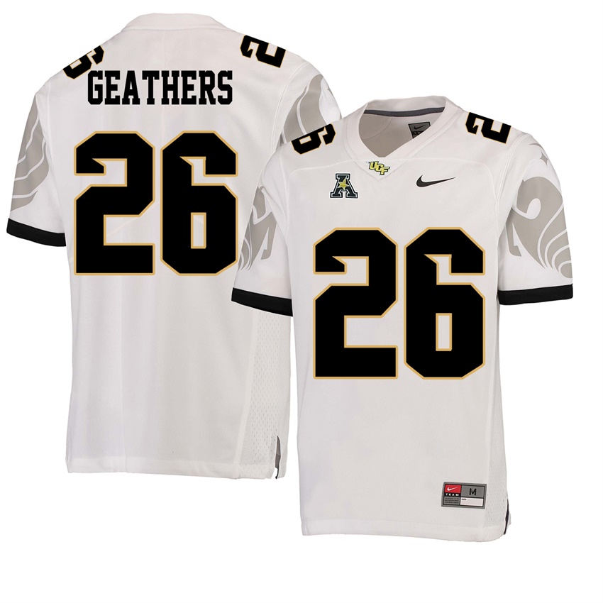ucf knights white clayton geathers college football player jersey