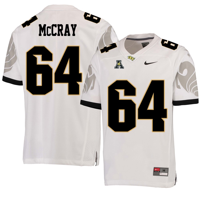 ucf knights white justin mccray college football player jersey