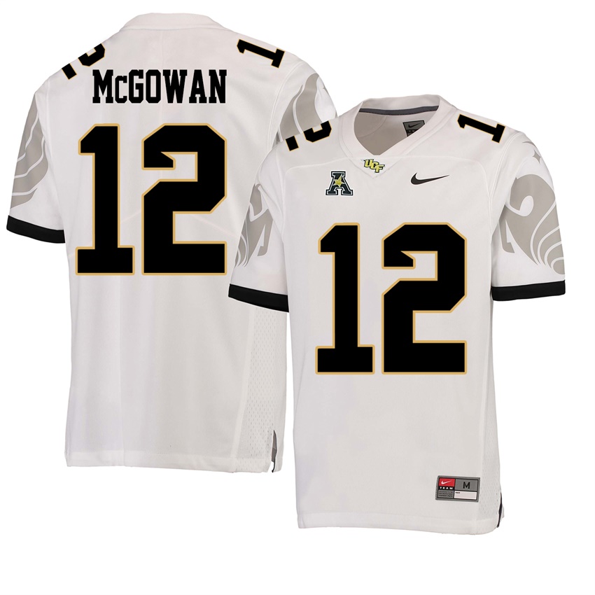 ucf knights white taj mcgowan college football player jersey