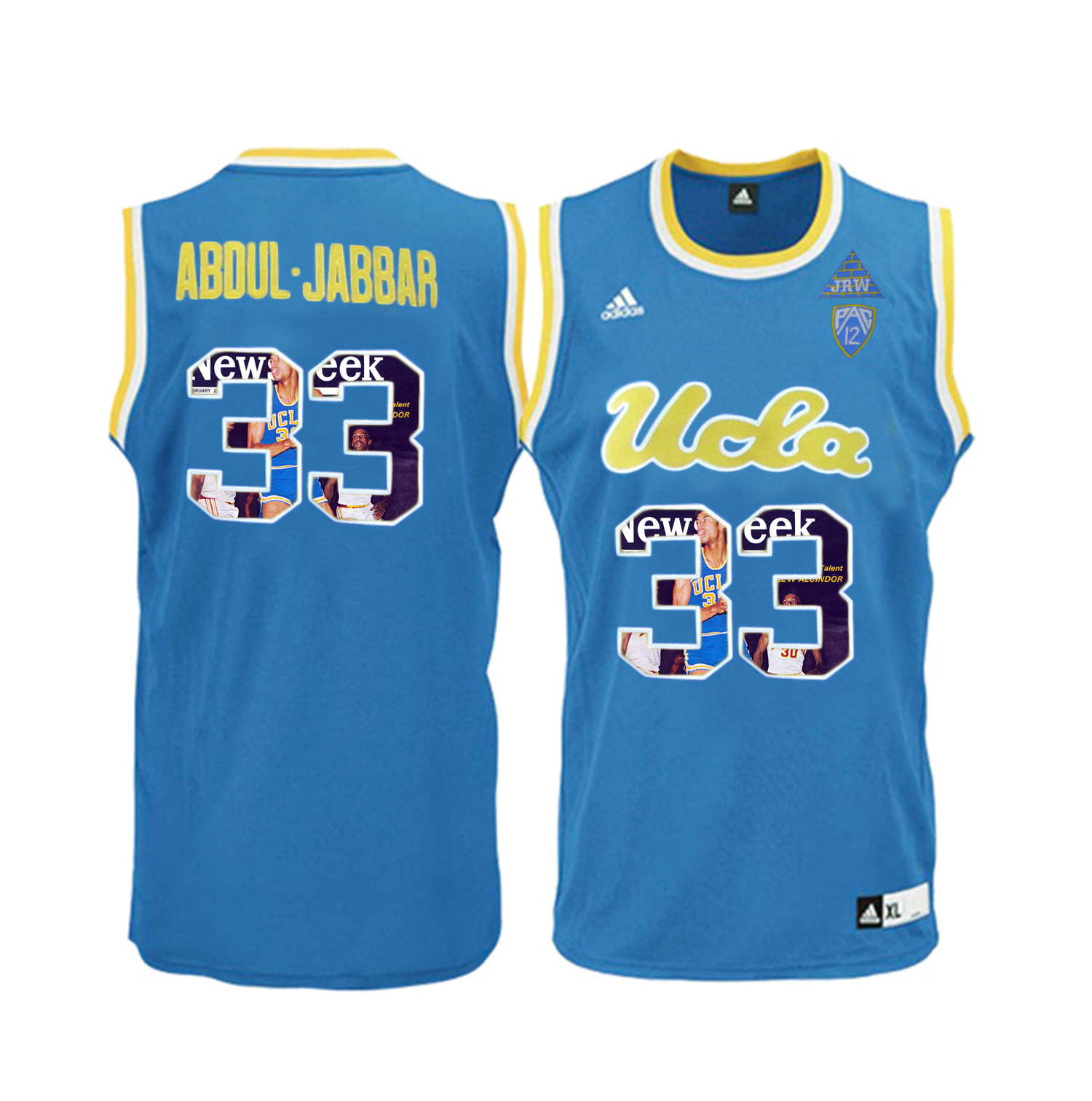 ucla bruins 33 kareem abdul jabbar blue basketball jersey with player pictorial