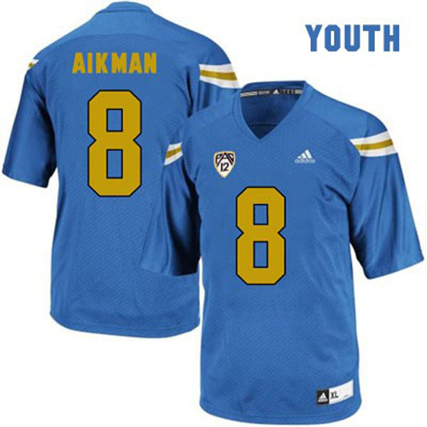 ucla bruins 8 troy aikman blue football youth jersey