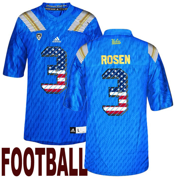 ucla bruins blue 3 josh rosen usa flag college football fashion jersey