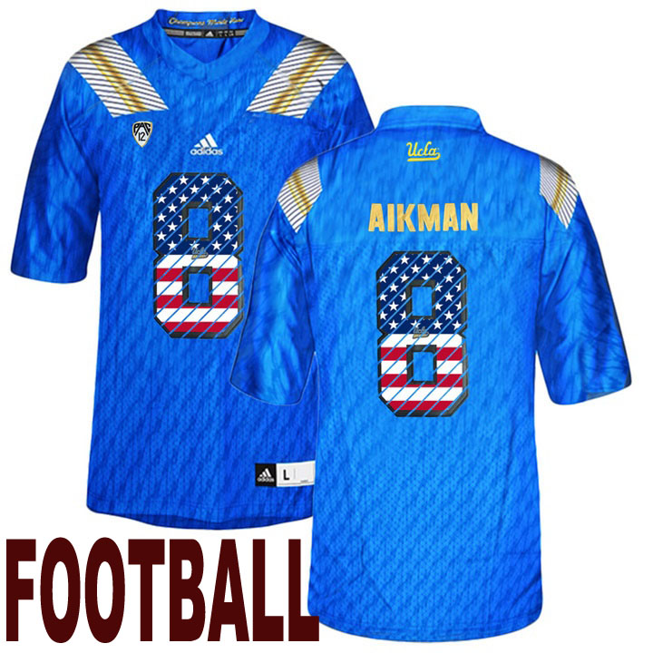 ucla bruins blue 8 troy aikman usa flag college football fashion jersey