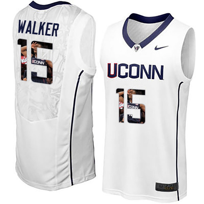 uconn huskies white 15 kemba walker ncaa college basketball player portrait fashion jersey