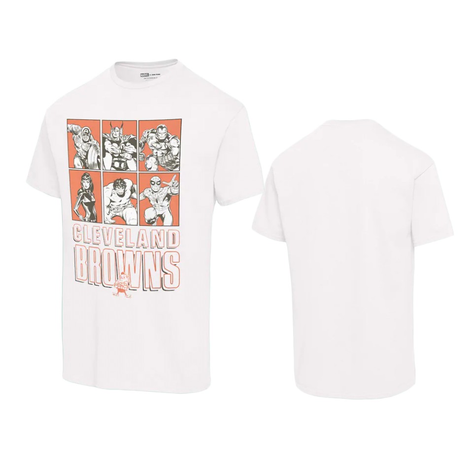 unisex browns white disney marvel avengers line up t shirt