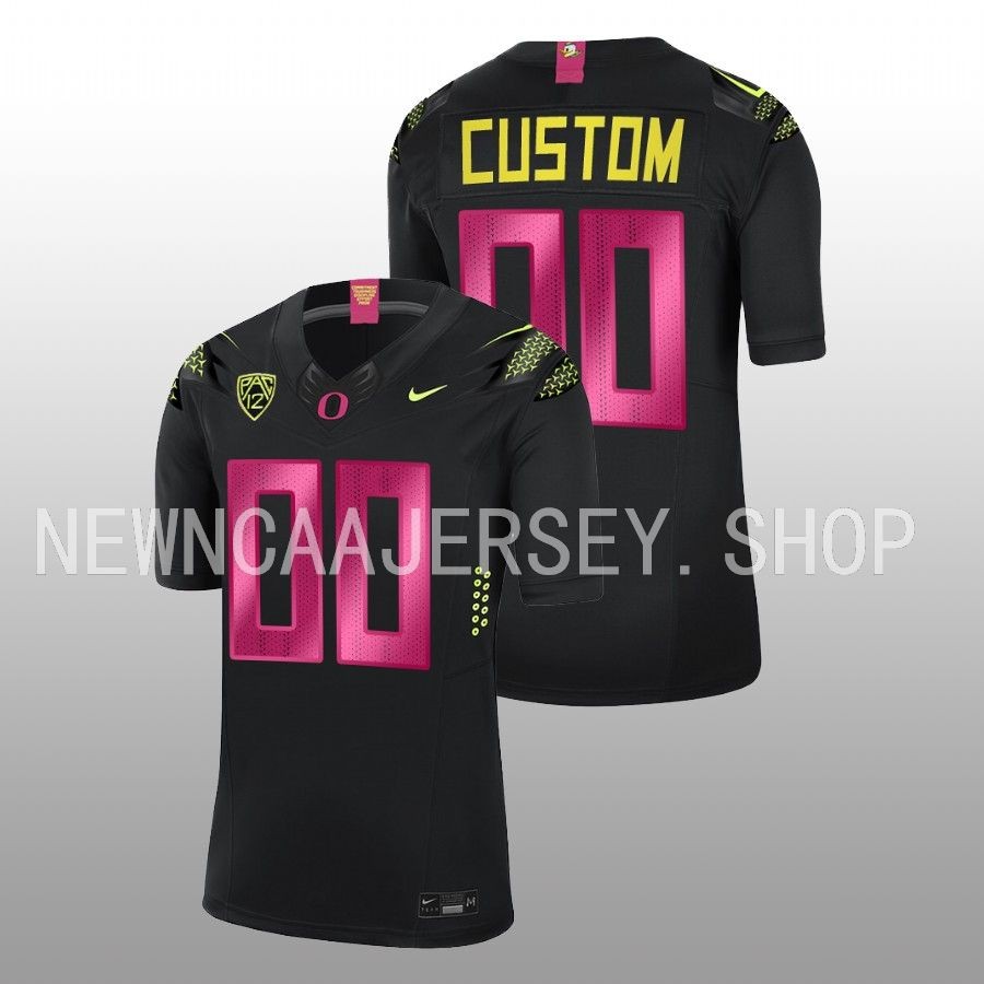 unisex oregon ducks custom 2022 23 alternate limited breast cancer awareness black jersey