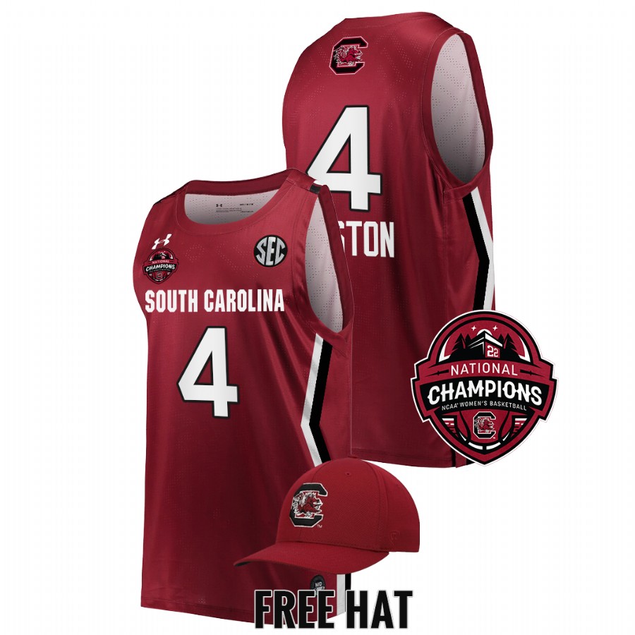 unisex south carolina gamecocks aliyah boston 2022 ncaa women's basketball national champions red jersey