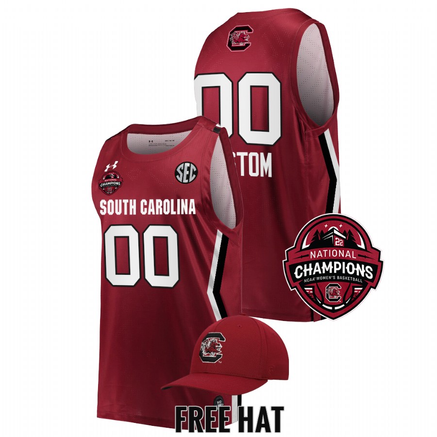 unisex south carolina gamecocks custom 2022 ncaa women's basketball national champions red jersey
