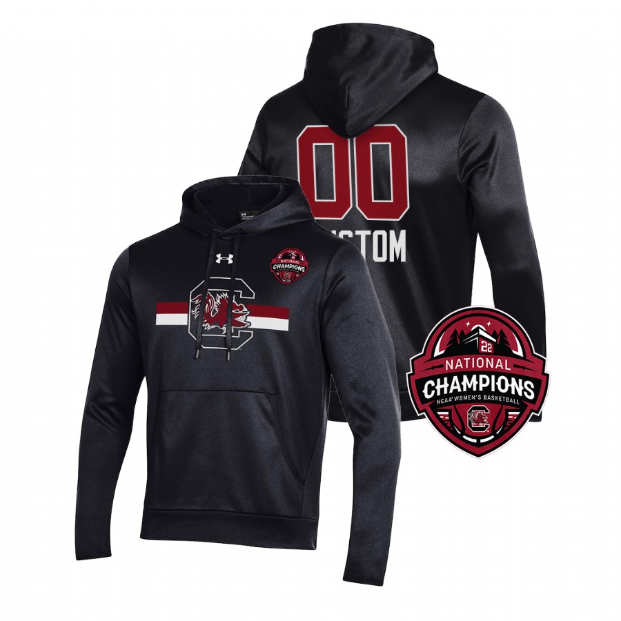 unisex south carolina gamecocks custom fleece pullover black 22 ncaa women's basketball national hoodie