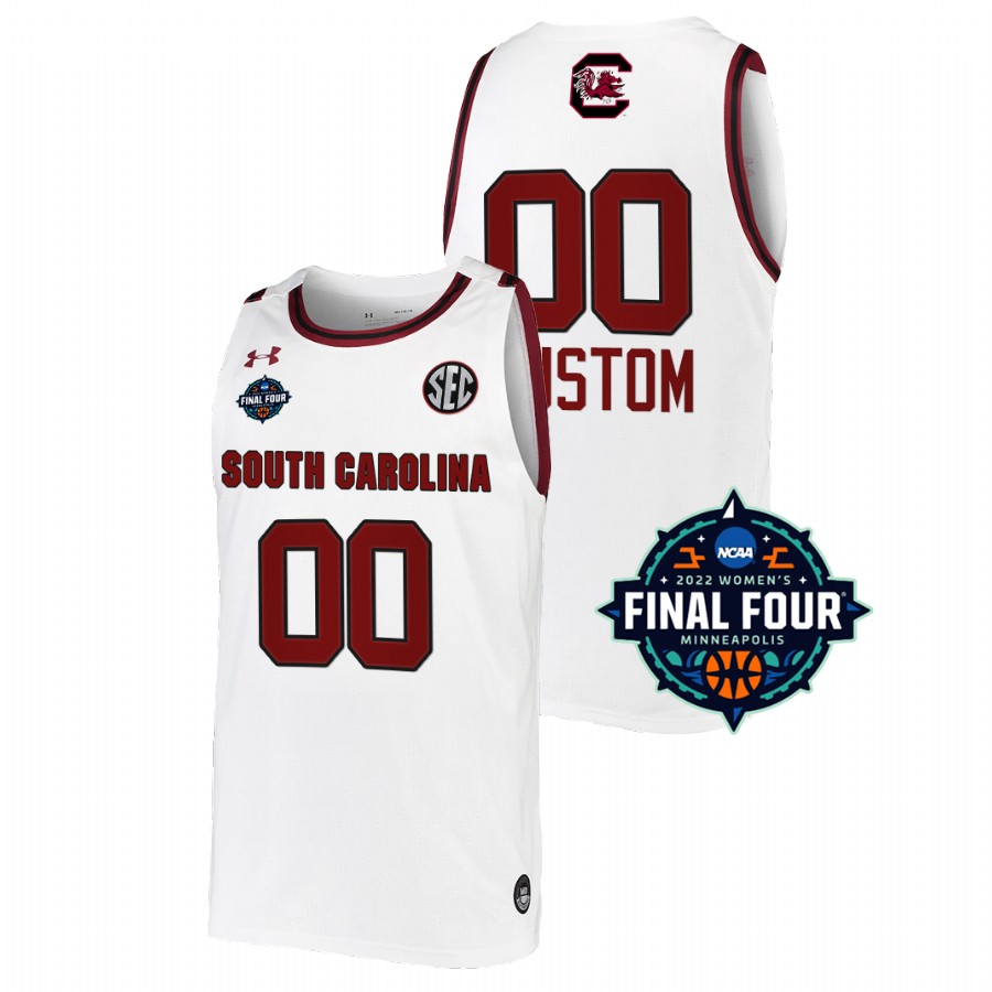 unisex-south-carolina-gamecocks-custom-white-2022-march-madness-final-four-ncaa-women's-basketball-jersey