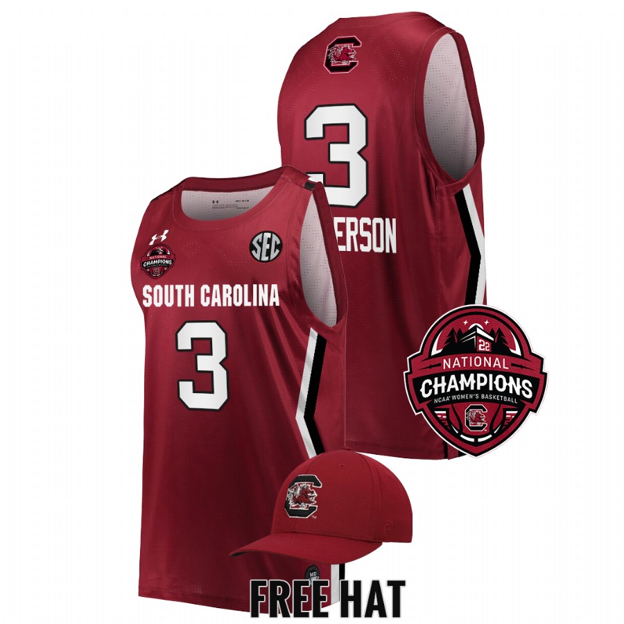 unisex south carolina gamecocks destanni henderson 2022 ncaa women's basketball national champions red jersey