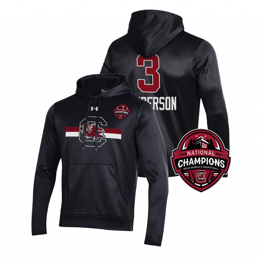 unisex south carolina gamecocks destanni henderson fleece pullover black 22 ncaa women's basketball national hoodie