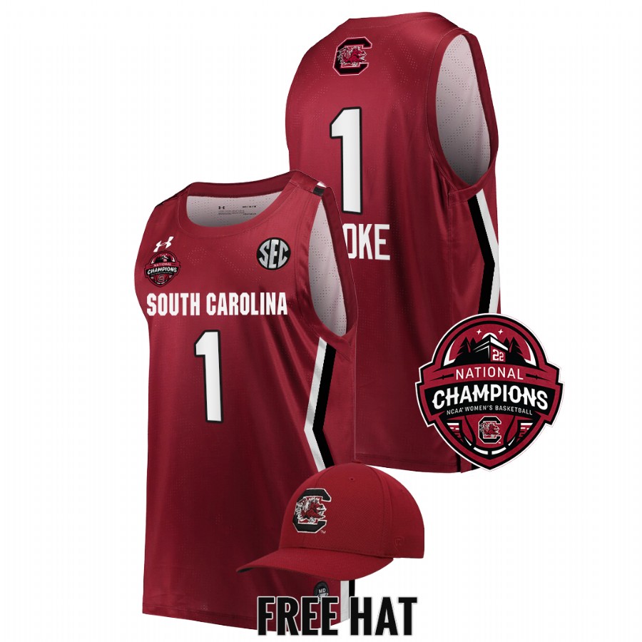 unisex south carolina gamecocks zia cooke 2022 ncaa women's basketball national champions red jersey