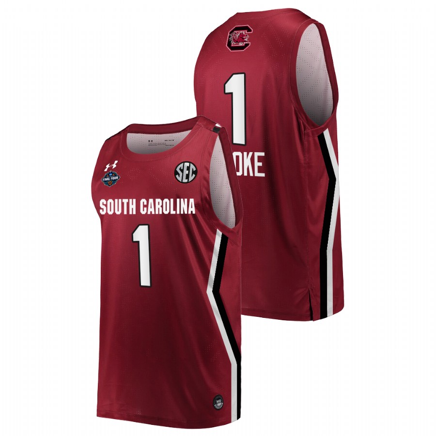 unisex south carolina gamecocks zia cooke wine 2022 march madness final four ncaa women's basketball jersey