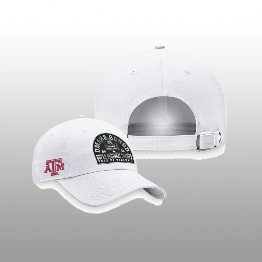 unisex texas am aggies white 2022 ncaa baseball super regional champs top of the world hat