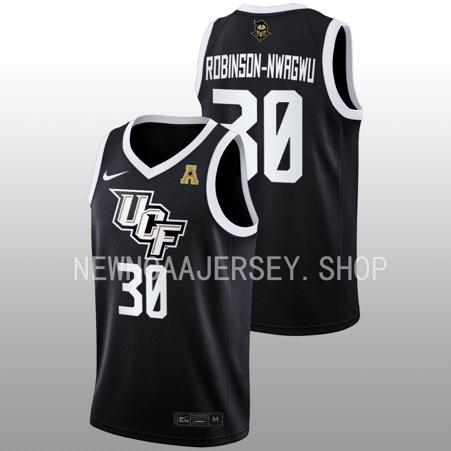 unisex ucf knights morgan robinson nwagwu 2022 23 away women's basketball black jersey