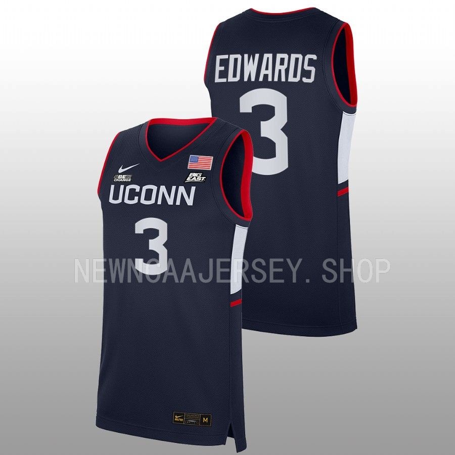 unisex uconn huskies aaliyah edwards 2022 23 replica women's basketball navy jersey