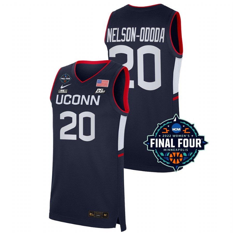 unisex uconn huskies olivia nelson ododa navy 2022 march madness final four ncaa women's basketball jersey