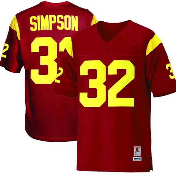 usc trojans 32 o.j. simpson red football youth jersey