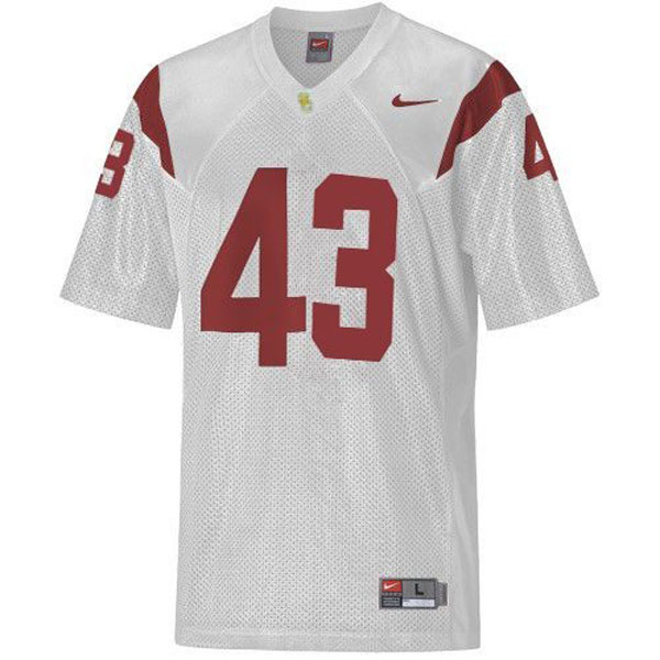 usc trojans 43 troy polamalu white football youth jersey