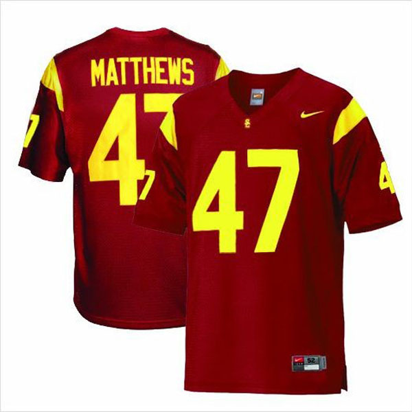 usc trojans 47 clay matthews red football jersey