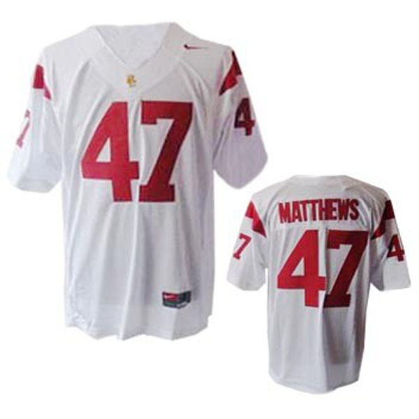 usc trojans 47 clay matthews white football youth jersey