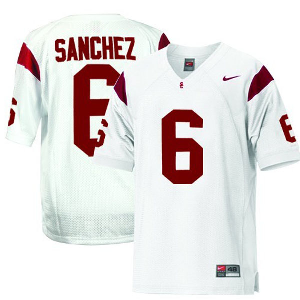 usc trojans 6 mark sanchez white football jersey
