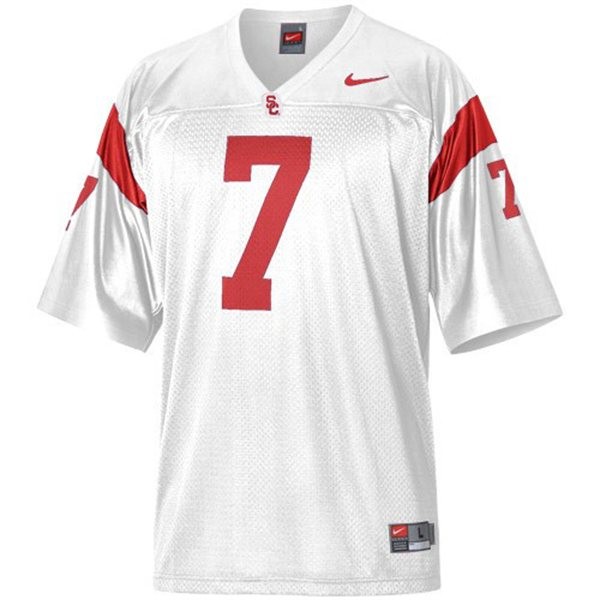 usc trojans 7 matt barkley white football jersey