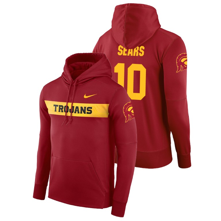 usc trojans football performance jack sears cardinal sideline seismic men's hoodie