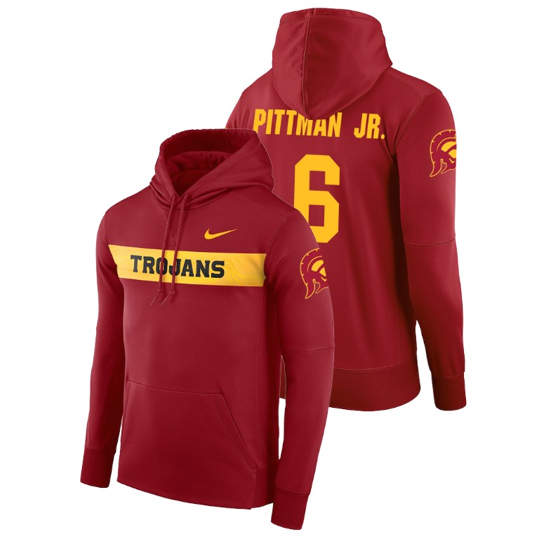 usc trojans football performance michael pittman jr. cardinal sideline seismic men's hoodie