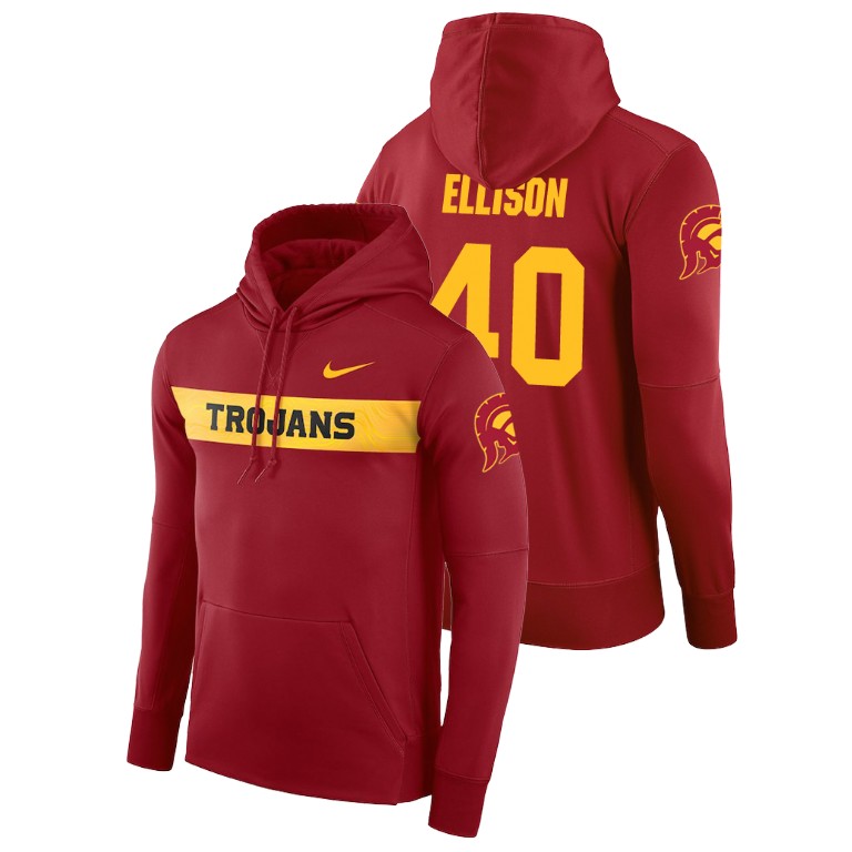 usc trojans football performance rhett ellison cardinal sideline seismic men's hoodie