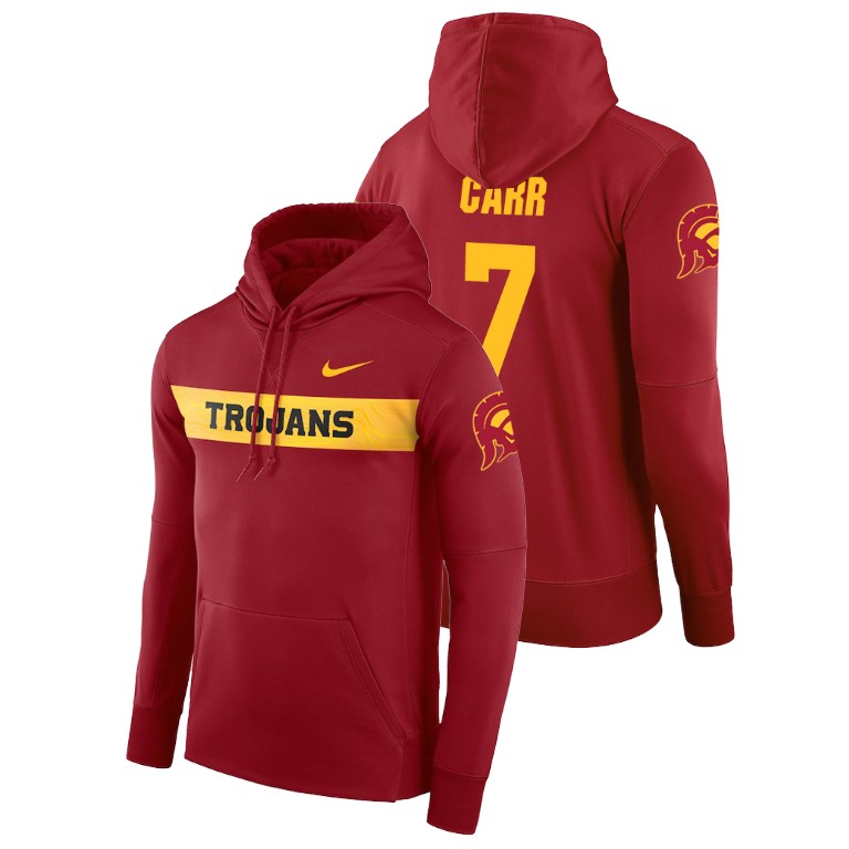 usc trojans football performance stephen carr cardinal sideline seismic men's hoodie