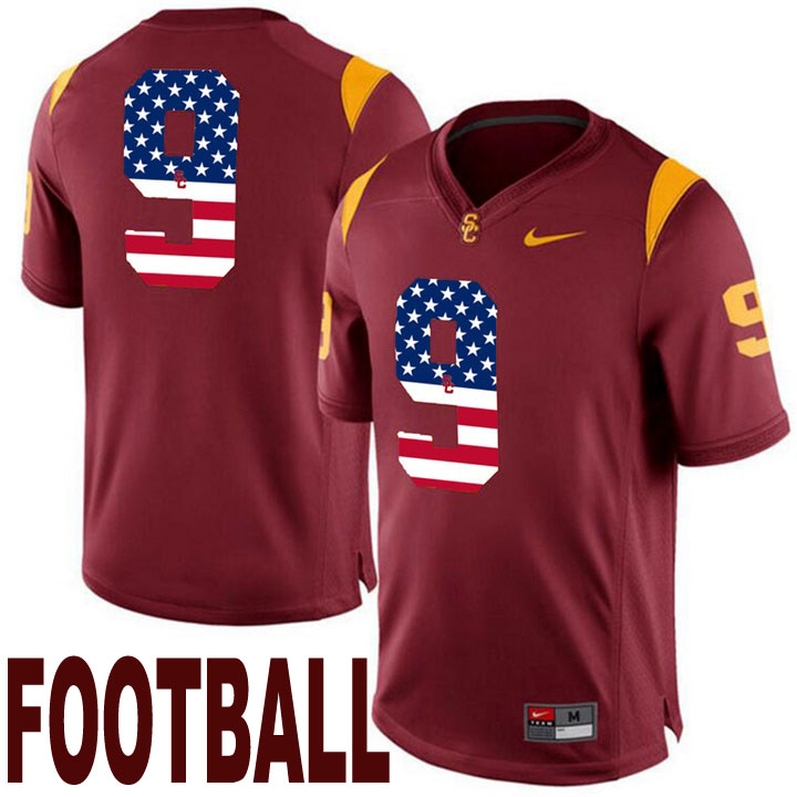 usc trojans maroon 9 juju smith schuster usa flag college football fashion jersey