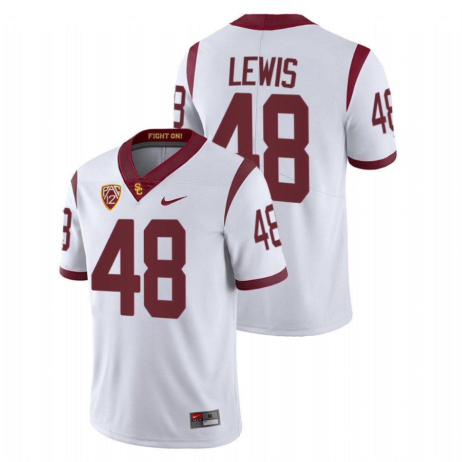 usc trojans parker lewis white college football fight on jersey