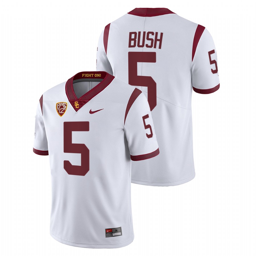 usc trojans reggie bush white college football fight on jersey