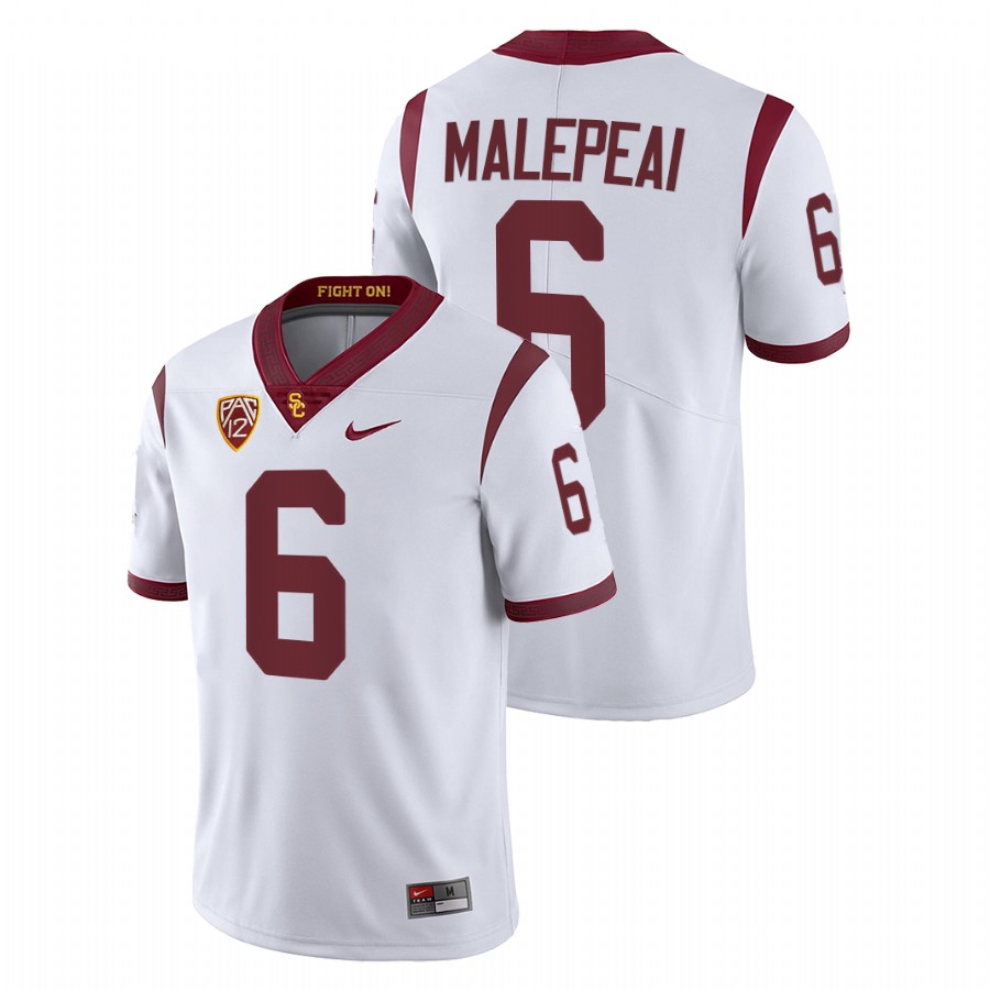 usc trojans vavae malepeai white college football fight on jersey