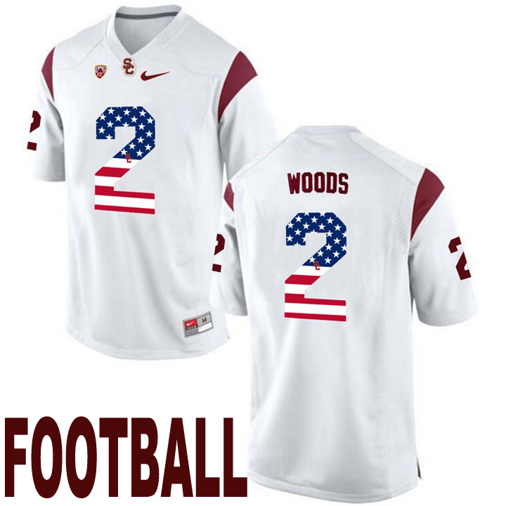 usc trojans white 2 robert woods usa flag college football fashion jersey