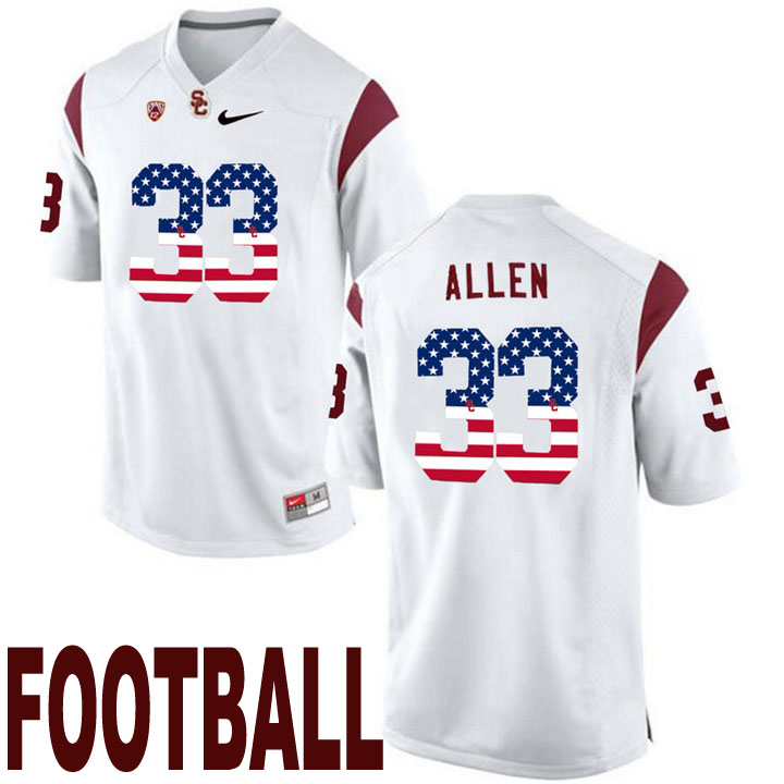 usc trojans white 33 marcus allen usa flag college football fashion jersey