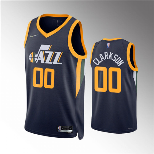 Utah Jazz Jordan Clarkson 2021-22 75th Anniversary Diamond Icon Navy stitched Jersey #00