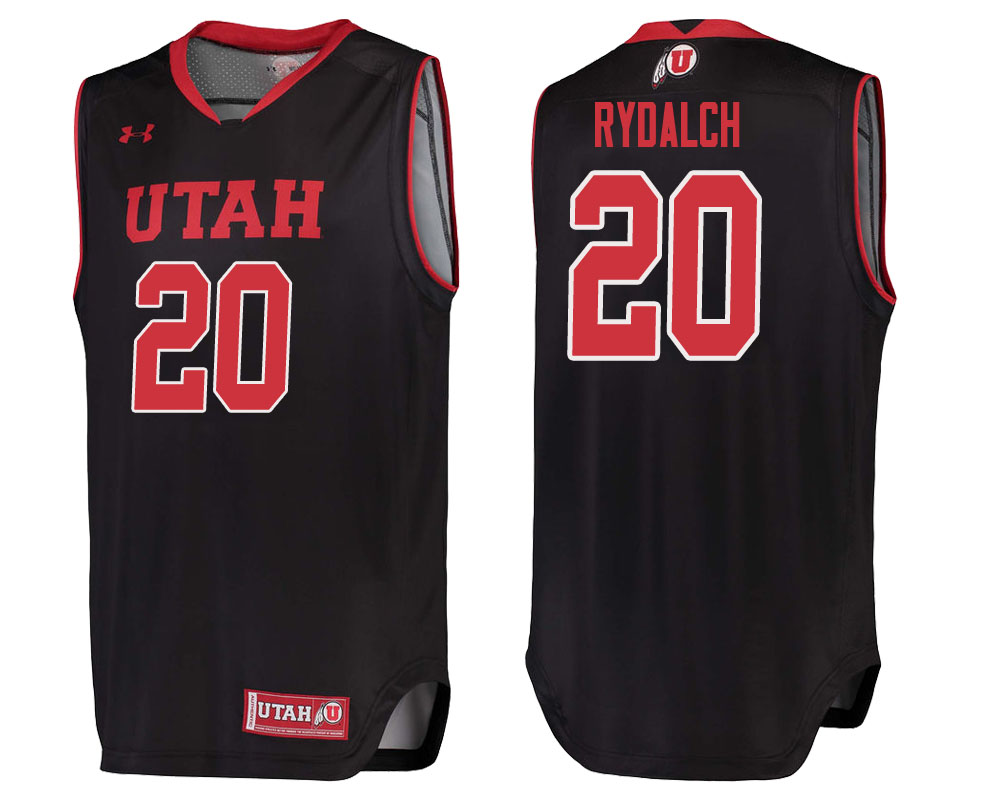 utah utes beau rydalch black college basketball jersey