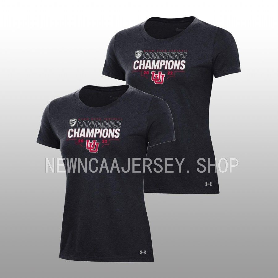 utah utes black 2022 pac 12 football champions t shirt 0a