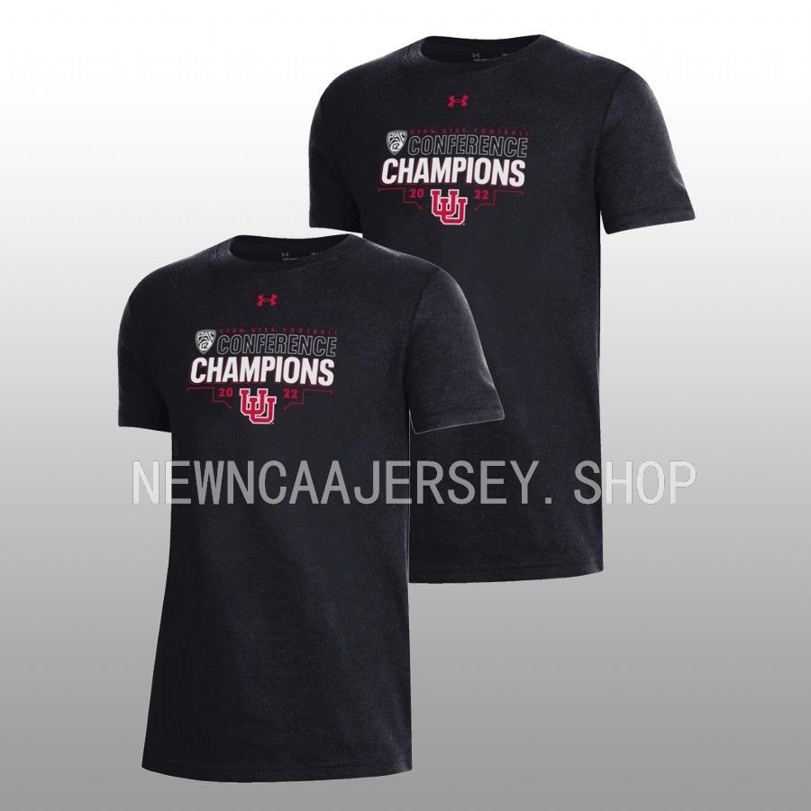 utah utes black 2022 pac 12 football champions t shirt 1a