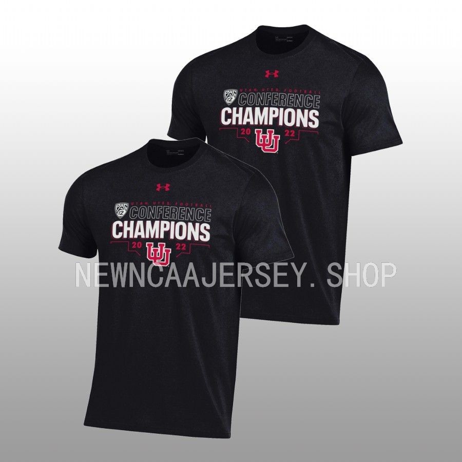 utah utes black 2022 pac 12 football champions t shirt