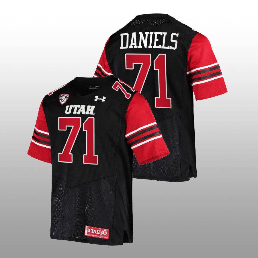 utah utes braeden daniels black college football jersey