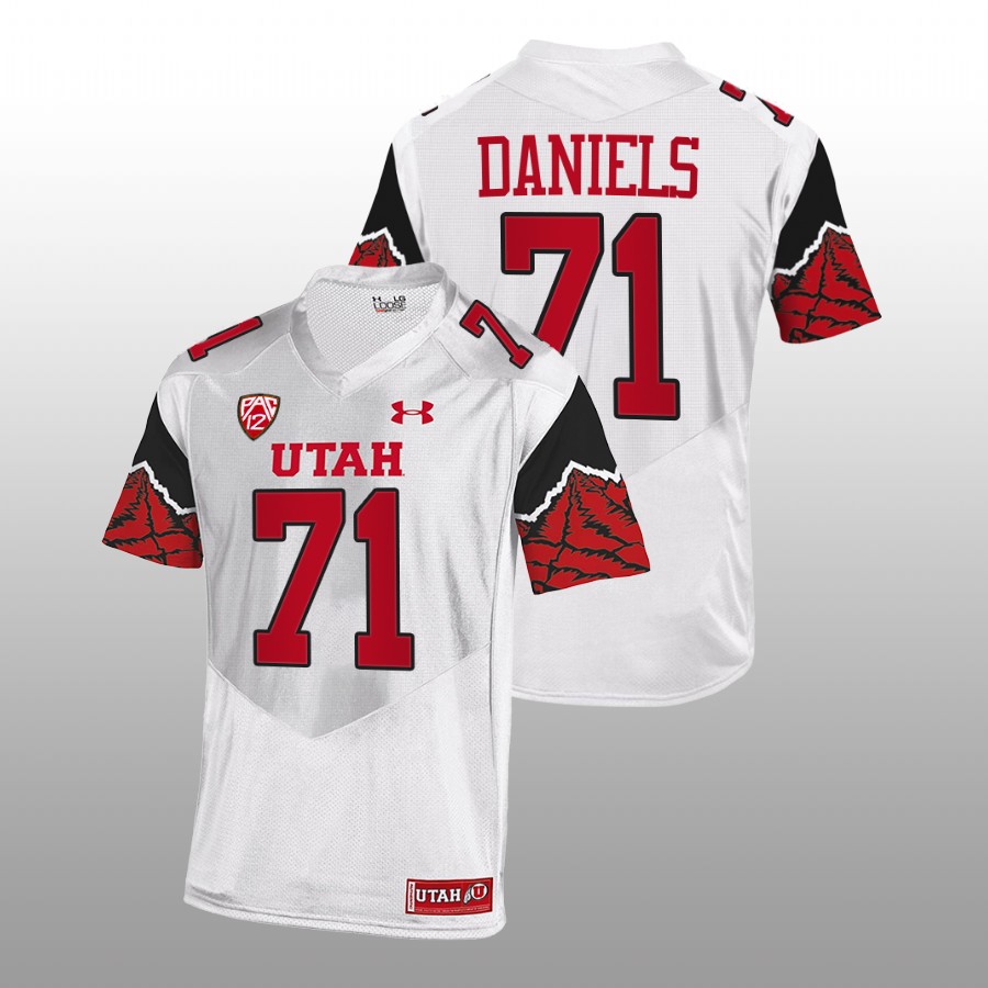 utah utes braeden daniels white college football jersey